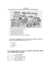 English Worksheet: There is /there are practice with pictures