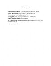 English Worksheet: Green Idioms