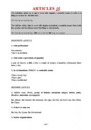 English worksheet: Articles