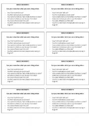 English Worksheet: MAGIC MOMENTS