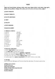 English worksheet: FOOD