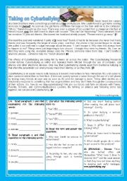 English Worksheet: TAKING ON CYBERBULLYING!