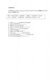 English Worksheet: Technological devices