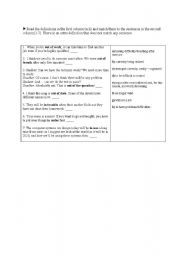 English worksheet: Expressions with in and out of