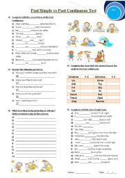 Past Simple vs Past Continuous! 2 pages. I have used the same pictures of my previous worksheet but Ive changed all the sentences and the story! Hope you like it!!!!