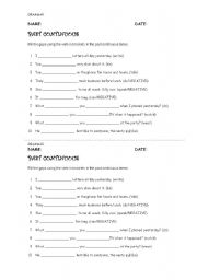 English worksheet: Past Continuous