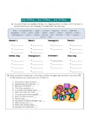 English Worksheet: shopping - vocabulary activity