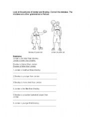 English worksheet: Comparatives and superlatives