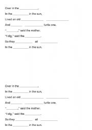 English Worksheet: Over in the Meadow CLOZE reading