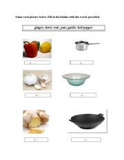 English worksheet: Cooking Time