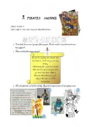 English Worksheet: Pirates cooking Part 1