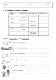 English Worksheet: comparative and superlative test part 1