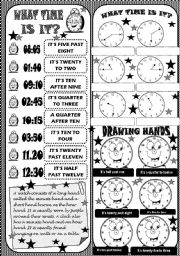 English Worksheet: What time is it?