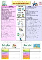 English Worksheet: Travel arrangements - role play (B&W)