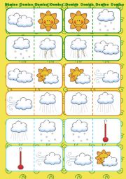 English Worksheet: Weather Domino