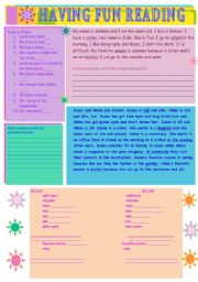 English Worksheet: Having fun reading