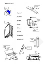 English Worksheet: School Things