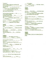 English worksheet: Rudebox- worksheet