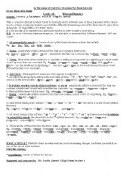 English Worksheet: stress 