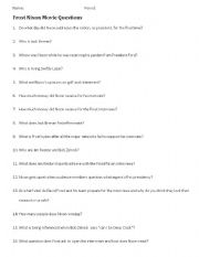 English Worksheet: Frost/Nixon Movie Questions