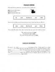 English worksheet: POSSESSIVE PRONOUNS