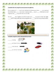 English worksheet: possessive adjectives and demostrative pronouns