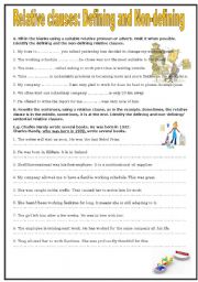 English Worksheet: Relative Clauses: Defining and Non-defining