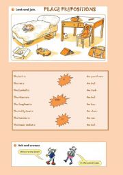 English Worksheet: PLACE PREPOSITIONS