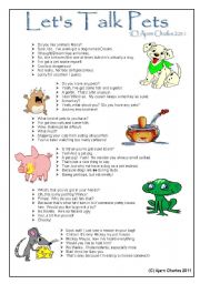 English Worksheet: Lets Talk Pets