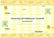 English Worksheet: Amazing at Grammar Award