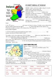 English Worksheet: A brief history of Ireland