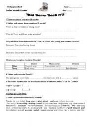 English Worksheet: MID term test 3/ 9th formers