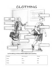 English Worksheet: Pieces of Clothing