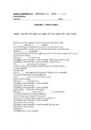 English worksheet: Naturally - song