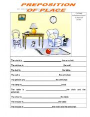 English Worksheet: Preposition of place 