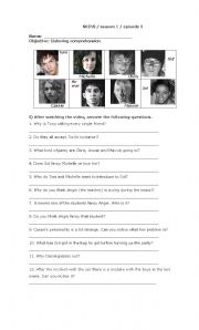 English Worksheet: skins 1