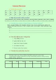 English worksheet: General revision: vocabulary and grammar (basic structures)
