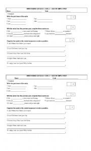 English Worksheet: QUIZ ON SIMPLE PAST