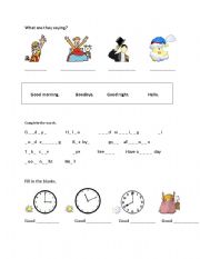 English Worksheet: Greeting