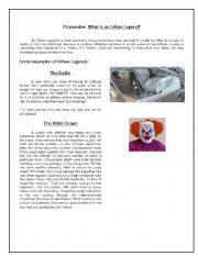 English Worksheet: Urban legend