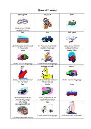 English Worksheet: Means of Transport