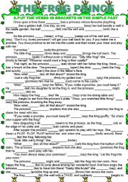 English Worksheet: THE FROG PRINCE/SIX TASKS/KEY INCLUDED