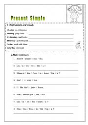 English Worksheet: Present simple 