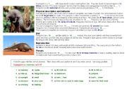 English worksheet: pangolins (unusual animal)