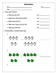 English worksheet: math