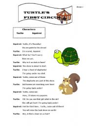 English Worksheet: turtles first circus