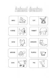 English Worksheet: Animal Domino