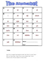 English worksheet: the alphabet