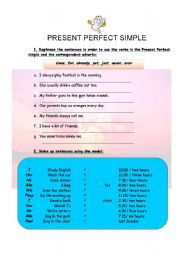 English Worksheet: Present perfect exercises