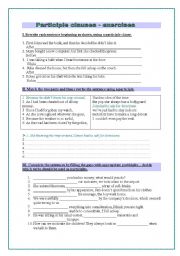 English Worksheet: Participles - exercises